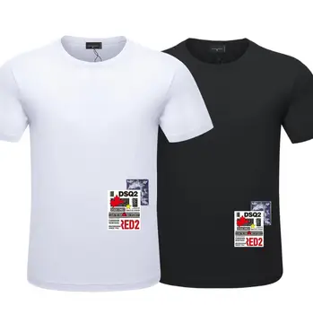 Muži s Krátkym Rukávom (T-Shirts) DSQ2 talianska Značka Ženy Bavlna Lete List Vytlačiť T-Shirts Vrouwen Korte Mouwen Bežné T-Shirts