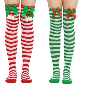 Dlho Nad Kolená, Pančuchy Japonskej Módy Pruhované Ponožky Roztomilý Čela Vianočné Festival Ponožka Ženy Osadenie Dekorácie, Doplnky