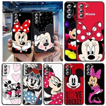 Karikatúra Disney Mickey Minne Pre Samsung Galaxy S22 S21 S20 FE Ultra Pro Lite S10 5G S10E S9 S8 Plus jemný Čierny Capa Telefón Prípade