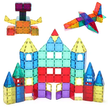 60PCS 3D Magnetické Bloky, Farebné Jasné, Magnetické Dlaždice Magnet Konštrukcie Stavebné Bloky pre Deti, Vzdelávacie Hračky pre Deti,