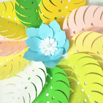 DIY Umelé Obrie Papierové kvety Opustí Veľké Jungle Safari Leaf Kulisou Pre Svadobné Party Deco Baby Sprcha Narodeniny Dekor