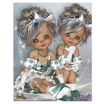 plné námestie kolo Kamienkami diamond maľovanie cartoon elf dievčatá 3d puzzle obrázky diamond mozaiky predaj cross-stitch súpravy