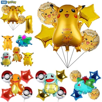 5set Pokémon Pikachu Zlato Fóliové Balóniky Údaje Hračky pre Deti, Komiksu, Anime, Party Dekorácie Deti Hračky Dieťa Sprcha