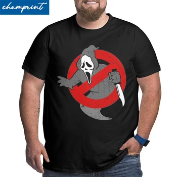 Scream Ghostbusters Ghostface Desivý Horor T-Shirt pre Mužov O Krk Čistá Bavlna Tričko Big Vysoký Tees Nadmerné veľkosti 4XL 5XL 6XL Topy