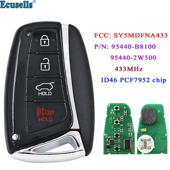 Smart Remote Kľúča Vozidla 4 Tlačidlá 433MHz ID46 PCF7952 Čip pre Hyundai Santa Fe 2015-2018 P/N 95440-B8100 95440-2W500 SY5MDFNA433