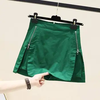 2022 lete nové nepravidelný zips šortky sukne dámske vysoký pás zobraziť tenké falošné dvoch-dielny bežné teplé nohavice sukne tide