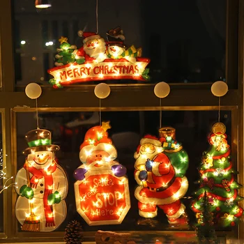 LED Vianočné Dekorácie Svetlá Bulík Svetlá Santa Claus Snehuliak Tvarované Svetlá Okno Vianočný Strom Dekorácie Malé Svetlá
