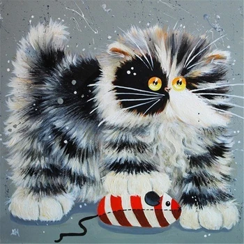Kreslených Mačka Potlačené Tkaniny, 11CT Cross-Stitch Kompletná sada Výšivky DMC Vlákna Maľovanie Šitie Hobby Plavidlá Izba Dekor Niť