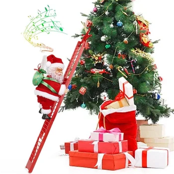 Vianočné Ozdoby Santa Claus Elektrické Lezenie Rebríky Veselé Vianoce Stromu Visí Výzdoba Pre Vianočné Dekorácie Nový Rok Darček