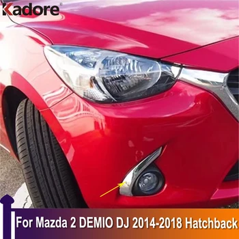 Pre Mazda 2 DEMIO DJ Hatchback 2014-2017 2018 Chrome Predné Hmlové Svetlo Obočie Kryt Foglight Viečka Výbava Obloha Príslušenstvo