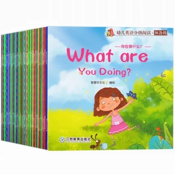 60 Knihy/Set detský anglický Skoré Vzdelávanie Obrázkové Knihy Triedené Čítanie Rozprávky Osvietenie Kognitívne Rozprávka pred Spaním Príbeh