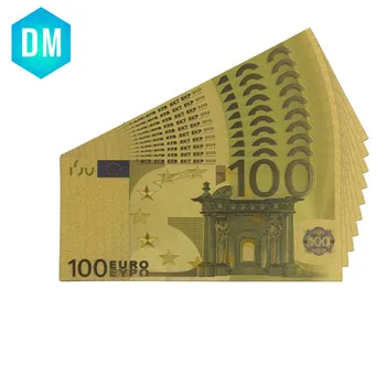 24k Zlato, Bankovky Fólie Euro 100 Účty Európskej Únie Papier Falošné Peniaze Zbierky Mene Vintage so suvenírmi, Aby sa Peniaze Predaj
