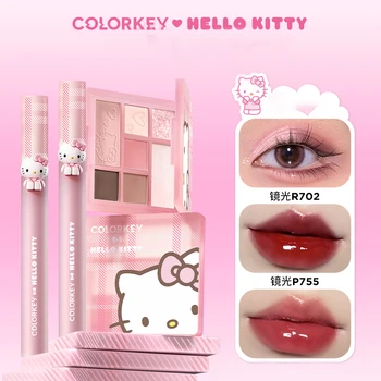 Colorkey Hello Kitty Eyeshadow Palety Ružová Ice Cream Kawaii Eyeshadow Make-Up Nepremokavé Lesk Kozmetika Beauty Make-Up Nástroje