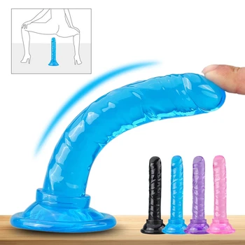 Realistické Dildo Análny Masturbator Sexuálne hračky pre mužov a ženy Silný Bulík Crystal Jelly Penis Ženy G-Spot Stimulácia Porno