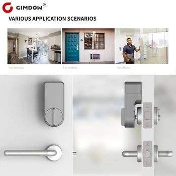 GIMDOW Smart Lock Tuya Digitálne Heslo Bluetooth-kompatibilného Inteligentného Nálepky Inštalácie Smart APP Otvorených Dverí