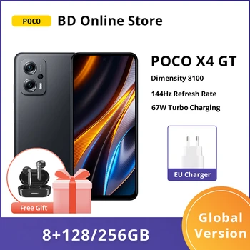 Globálna Verzia POCO X4 GT 5G Smartphone 128 GB/256 GB Dimensity 8100 144Hz Dynamické Prepínanie Zobrazenia 67W Plnenie 64MP Triple Fotoaparát