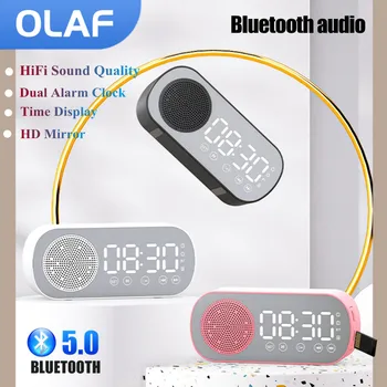 OLAF Prenosný Bluetooth Reproduktor Bezdrôtové Hodiny Displej, Duálny Alarm, Reproduktory, Podpora TF Kariet Soundbar Zrkadlo Pre Všetky Telefónne Xiao