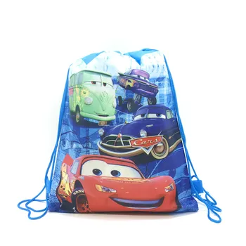 Disney Cars 1pcs, Téma Blesk McQueen Non-tkané Taška Textílie Batoh Dieťa Cestovať Školské tašky Dekorácie Šnúrkou Darčeková Taška