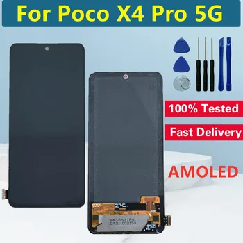 AMOLED Pre Xiao Poco X4 Pro 5G LCD Displej Dotykový Displej Digitalizátorom. Pre Poco X4 Pro 5G 2201116PG LCD Displej S Rámom