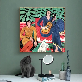 Henri Matisse Taschen Plagáty A Vytlačí Gitara Dievča Výšku Steny Umelecké Plátno Na Maľovanie Obrázkov Na Obývacia Izba Domova