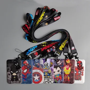 Horúce Anime Marvel Spiderman Ironman Pvc Karty Kryt Študent Areáli Karty Mickeys Myši Visí Taška Držiteľa Karty ozdobná šnúrka na uniforme Id Karty hračky