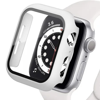 Sklo+Kryt Pre Apple Hodinky prípade 45mm 41mm 44 mm 40 mm 42mm 38mm iWatch Accessorie Screen Protector Apple hodinky serie 3 4 5 6 SE 7