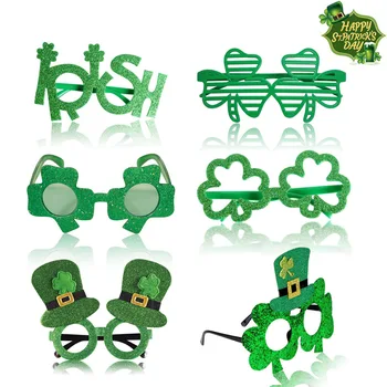St. Patrick ' s Day Tému Party Dekorácie, Ďatelina Pohárov Piva Okuliare Írsky Festival Série Atmosféru Party Dekorácie DIY Dekor