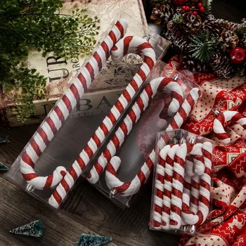 15 CM Vianoce Trstiny Červená a Biela Candy Ozdoby na Vianočné stromčeky s Príveskom, Vianočné Dekorácie pre Domov Nový Rok 2023 Navidad