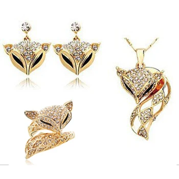Módne Doplnky nastaviť mohini fox nastaviť ženy náhrdelník/náušnice/krúžky/náramok mohini krásy crystal Šperky set