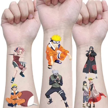 1pcs Anime Naruto Tetovanie Nálepky Detí, Narodeniny, Party Dekorácie-Nálepky Uzumaki Sasuke Kakashi Nálepky Cartoon Deti Darček