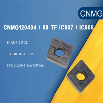 10PCS CNMG120404 / CNMG120408 TF IC907 / IC908 Karbidu Vložky Pre Nehrdzavejúcej Ocele Obrábania Sústruženie Nástroj CNC Sústružnícke Nástroje