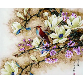 Kvetov A Vtákov, Zvierat DIY Digitálne Maľovanie Podľa Čísel Moderné Nástenné Umelecké Plátno na Maľovanie Jedinečný Darček Domova 40x50cm