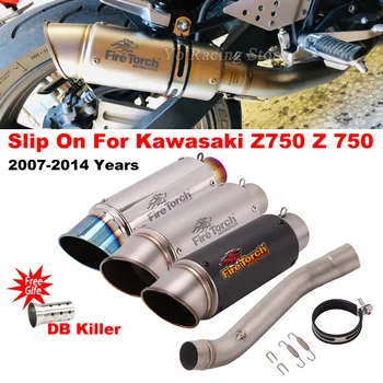 Slip Na Kawasaki Z750 Z 750 2007 - 2014 Rokov Motocykel GP Výfukových Uniknúť Upraviť Polovice Prepojenie Potrubia S Moto Šál DB Vrah