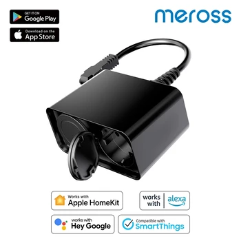 Meross HomeKit Vonkajšie Smart EÚ Plug WLAN Vonkajšie Steckdose Wi-Fi Zásuvky Pre Alexa Google Asistent SmartThings