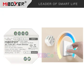 Miboxer K1 Rotujúce prepnúť panel diaľkové práce s LED Triac RF Push Dimmer Prepínač AC110V 220V TRI-C1 2.4 GH RF Diaľkový ovládač