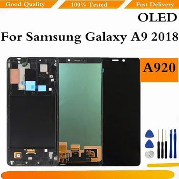 OLED LCD Samsung Galaxy A9 2018 A920 A920F SM-A920F/DS LCD Displej Dotykový Displej Digitalizátorom. Montáž Náhradných S Rámom