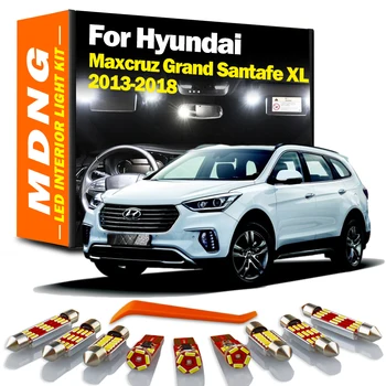 MDNG 12Pcs Canbus Pre Hyundai Maxcruz Grand Santafe XL 2013-2016 2017 2018 Interiérové LED Mapu Dome Kmeň Svetla Kit Auto Príslušenstvo