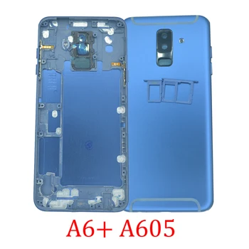 Nové Bývanie Zadný Kryt Pre Samsung A6+ A6 Plus A605 A605F A605G Pôvodné Telefónne Hliníka, Kovové Šasi Prípade Zadný Panel + Sim Zásobník