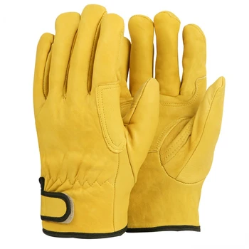 Pracovné rukavice z ovčej pracovníkov pracovné zváranie bezpečnosť ochrana záhrady, športové motocykle ovládač nosenie-odolné rukavice 25 cm