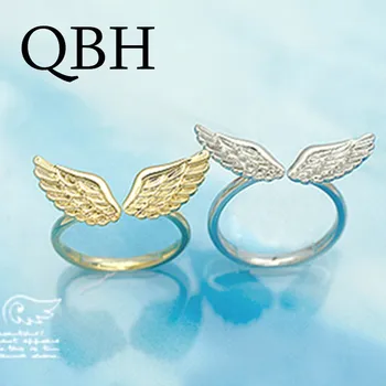 G163 Wholesales Horúca novinka Anel Bijoux Módne Lesklý Malý Anjel Krídla Prst Prstene pre Ženy, Šperky, Doplnky Otvoriť Anillos