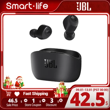 JBL W100TWS Bluetooth 5.0 Slúchadlá Pravda, Bezdrôtová TWS Stereo Slúchadlá Hlboké Basy Zvuk Slúchadlá Športové Headset Mikrofón Plnenie Prípade