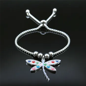 Z nehrdzavejúcej Ocele Turecko Oko Dragonfly Perličiek Náramky Reťazca Ženy, Strieborná Farba Islamu Náramok Šperky pulseira feminina B5235S01
