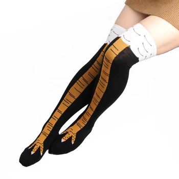 3D Zábavné Kuracie Zimné Jeseň dámske Ponožky Stehná Vysoké Ponožky 3D animovaný Ainimals Roztomilý Zábavné Tenké Prst Nohy Kreatívne Dámy Ponožky
