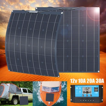 solárny panel auta 12v 10A 20A 30A solárne nabíjačky batérií radič 50w monokryštalické solárne solárne domov systému pre auto RV PV