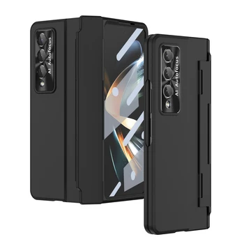 Shockproof Brnenie obal Pre Samsung Galaxy Z Násobne 4 Fold4 3 Fold3 5G All-inclusive Záves Ochranné Matný Kryt s Skla Film