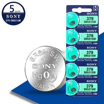 5Pc Pre Sony Sledovať Batériu, 1.55 V 379 SR521SW D379 V379 AG0 Strieborného gombíkovú Batériu Pre Sledovať Elektronická Kalkulačka