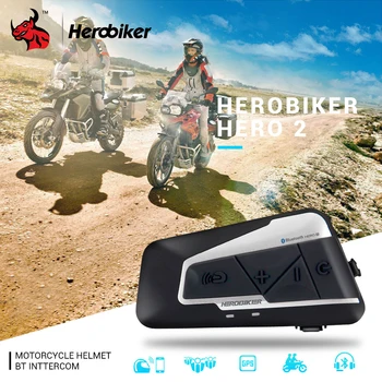 HEROBIKER Motocykel Intercom4 Jazdcov Intercom Motocykel Bluetooth Helmy, Slúchadlá, BT Moto Intercomunicador S FM Rádiom 1200M