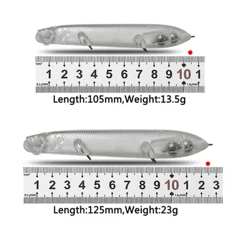 CF LÁKAŤ DIY Nevyfarbené 125 mm 21g 105mm 13.5 g Plávajúce Ceruzka Rybárske Lure Bass Fishing popper Pevného Návnada