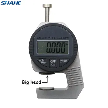 Shahe Prenosný mini Presné Digitálne Hrúbka Rozchod Meter Tester Mikrometer hrúbka Veľkou Hlavou 0 - 12,7 mm