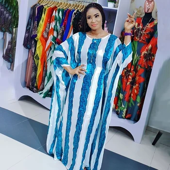 Abaya Dubaj Maxi Bazin Afriky Dizajn Voľné Šaty Šaty Šaty Moslimských Lady Strany Európskej Oblečenie Americké Oblečenie